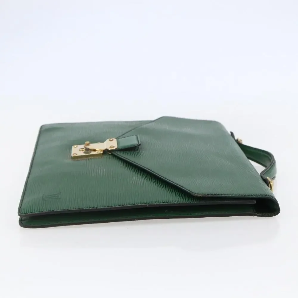 Louis Vuitton Epi Porte Documents Bandouliere Briefcase Green
